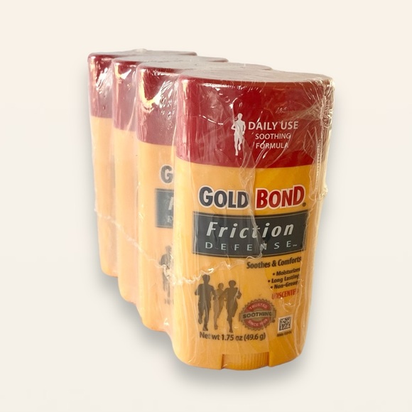 NWT NIP 4-Pack Gold Bond Friction Defense Anti-Chaffing Sticks 1.75oz Unscented - Picture 1 of 8